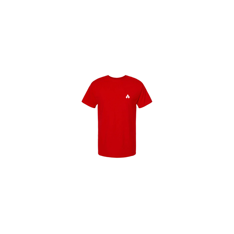 Playera hombre roja logo FlyMx mini blanco