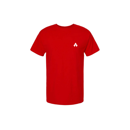 Playera hombre roja logo FlyMx mini blanco