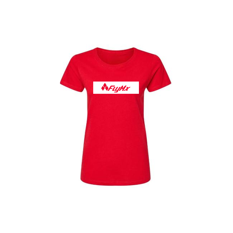 Playera mujer FlyMx logo fondo blanca