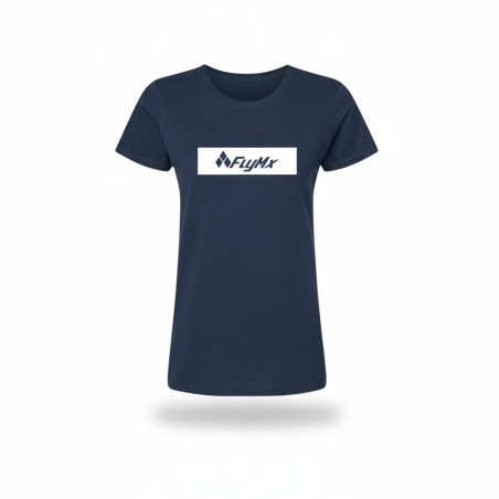 Playera mujer FlyMx logo fondo blanca