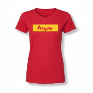 Playera mujer FlyMx logo fondo amarillo