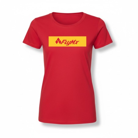 Playera mujer FlyMx logo fondo amarillo