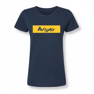 Playera mujer FlyMx logo fondo amarillo