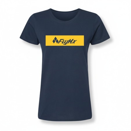 Playera mujer FlyMx logo fondo amarillo