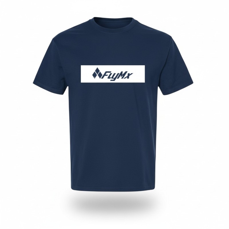 Playera hombre FlyMx logo fondo blanco