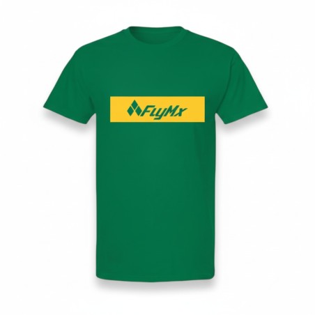 Playera hombre FlyMx logo fondo amarillo