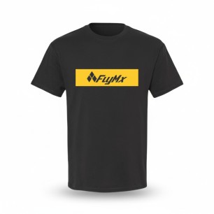 Playera hombre FlyMx logo fondo amarillo