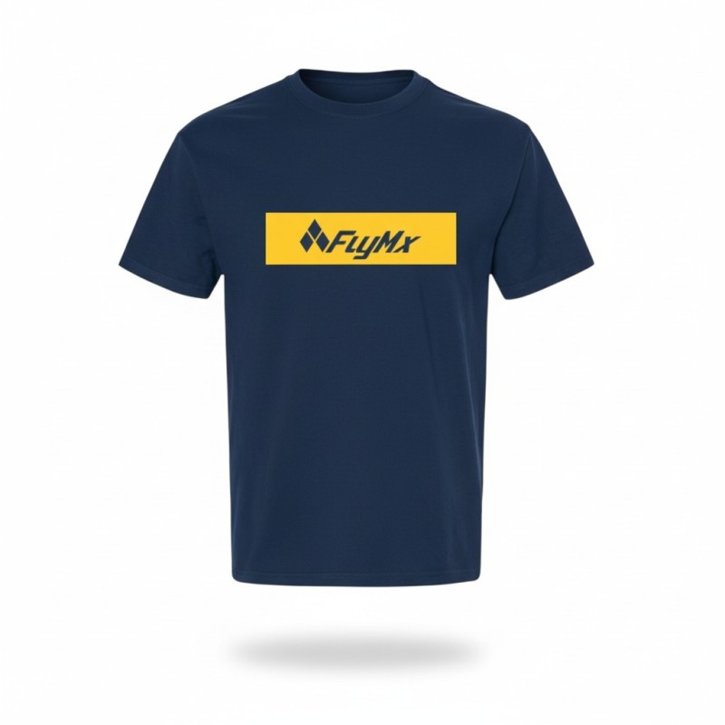 Playera hombre FlyMx logo fondo amarillo