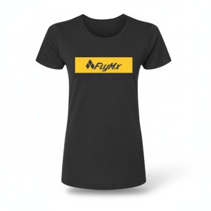 Playera mujer FlyMx logo fondo amarillo