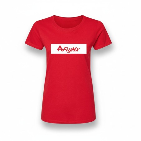 Playera mujer FlyMx logo fondo blanca